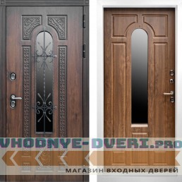 Дверь Termo Door Лацио Дуб темный с белой коробкой - Дуб